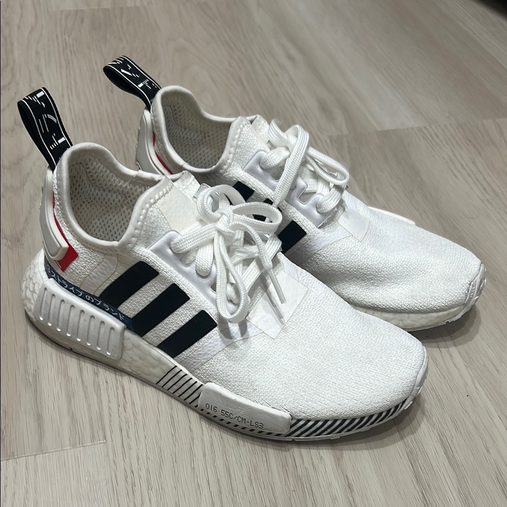 Adidas White and Black NMD Sneakers with Boost Midsole